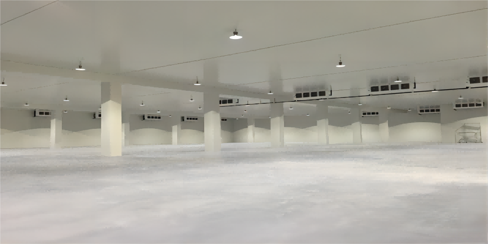 Innovative technology for indoor thermal insulation ceiling for large cold storage